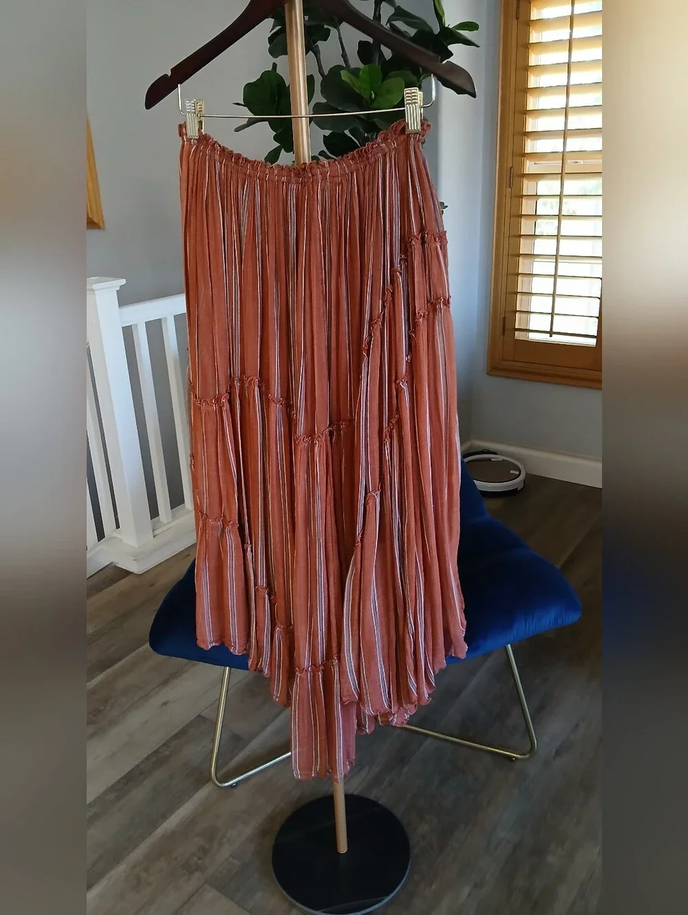 Free People One Ember Printed Midi  Skirt in Terracota. Size S